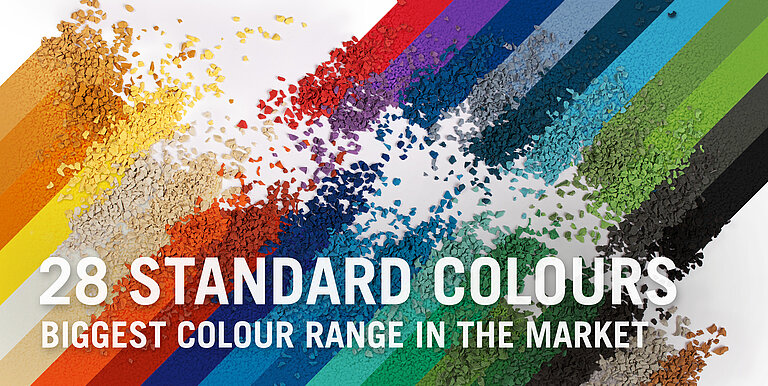 28 standard colours - biggest colour range in the market